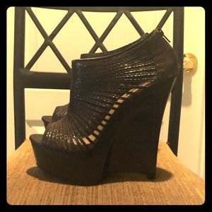 Black Wedge Heels: H by Halston